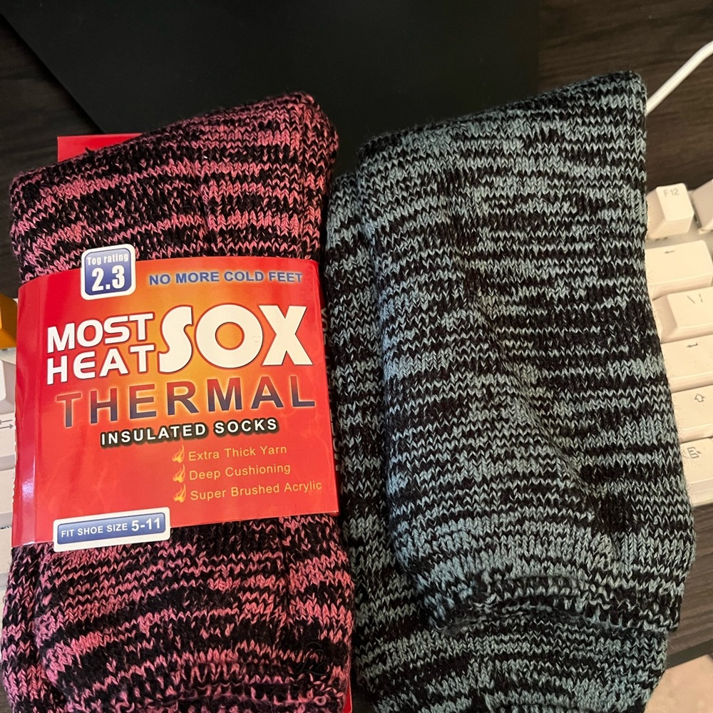 Thermal Insulated Socks - Black and Pink